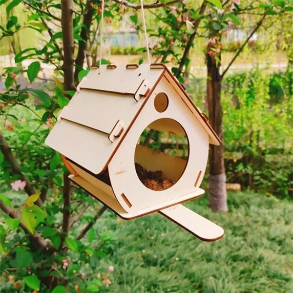 Открытый садовый подвесной деревянный домик для птиц своими руками